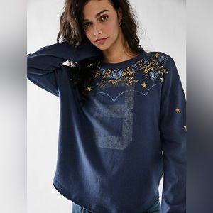 Free People We the Free Homestead Long Sleeve Number 8 Blue